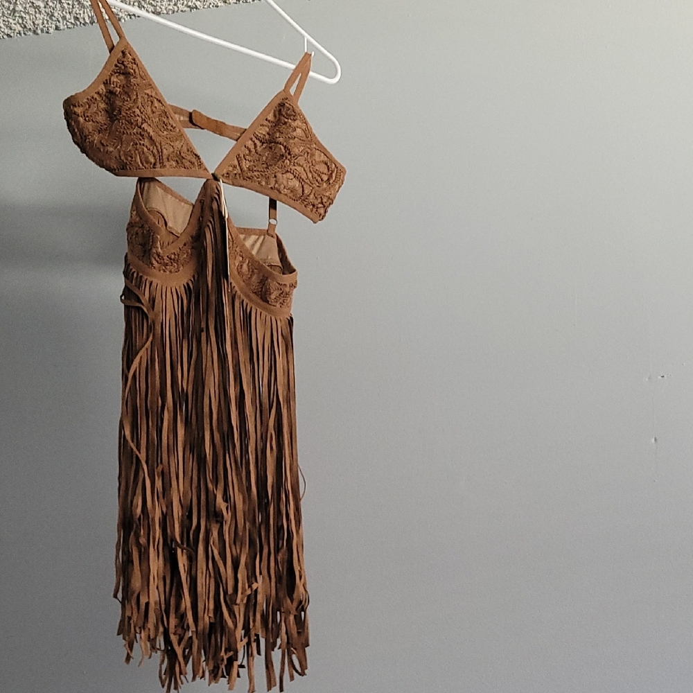 JoyFolie Tan Fringe Dress(Halloween 🎃)?